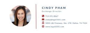 Cindy Pham providing 1031 exchange services in Texas for Legal 1031 Exchange Services